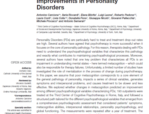 Metacognition as a Predictor of Improvements in Personality Disorders
